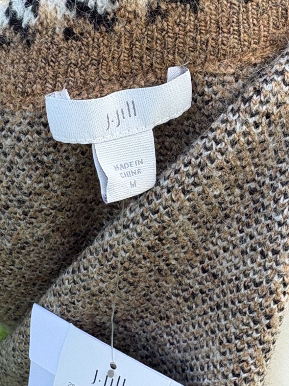 J. Jill Houndstooth Button-Front Plaid Sweater Jacket Coat, Size Medium, NWT - Picture 9 of 10